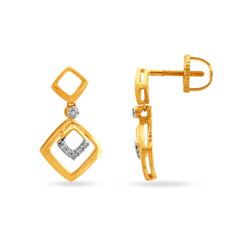 Contemporary Diamond Drop Earrings,,hi-res image number null