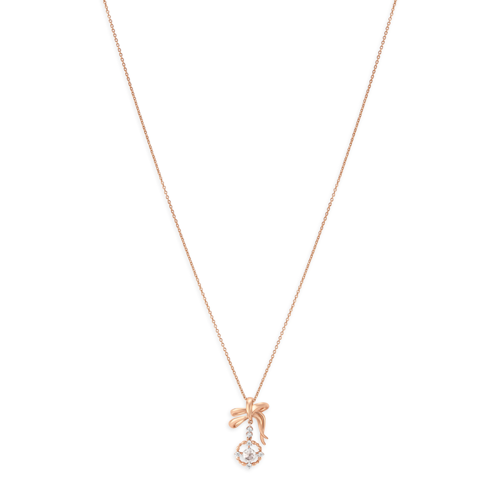 Knot-inspired 14KT Rose Gold Pendant with Chain,,hi-res image number null