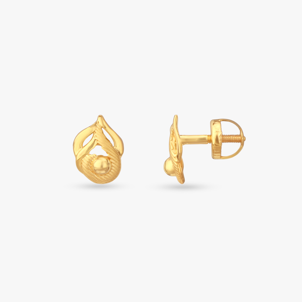 Happy Loop Gold Stud Earrings for Kids,,hi-res image number null