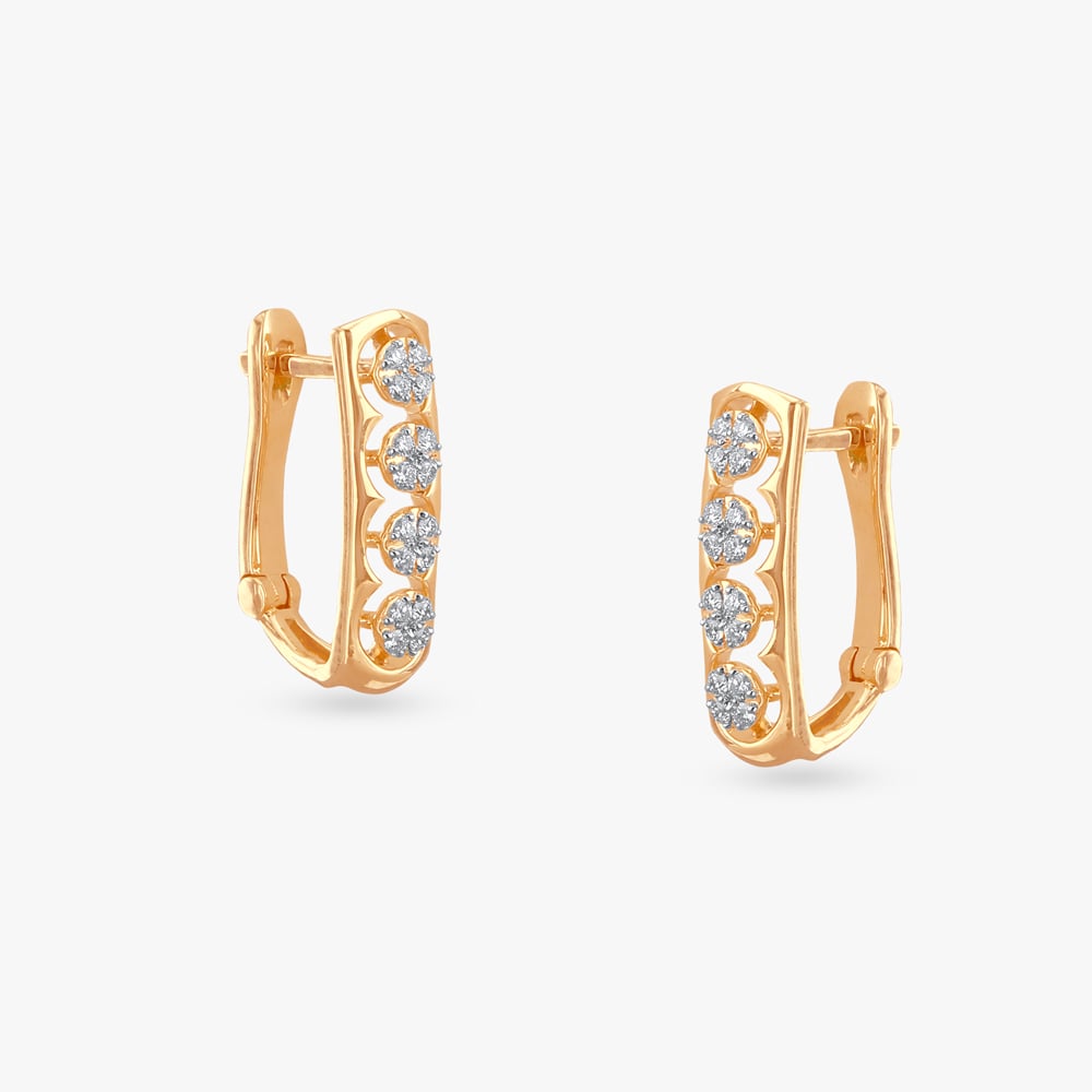 

Sleek Statement Diamond Hoop Earrings