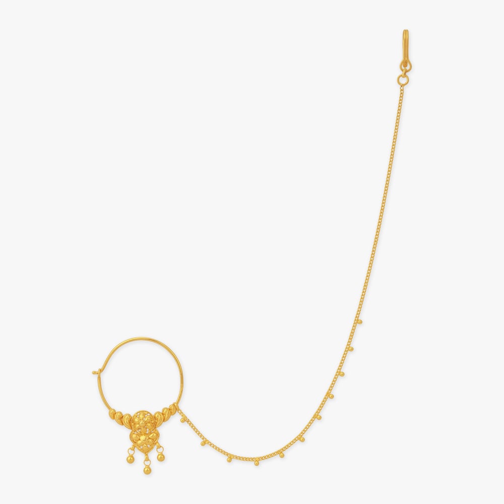 Mithila Jhaalar Gold Nose Pin,,hi-res image number null