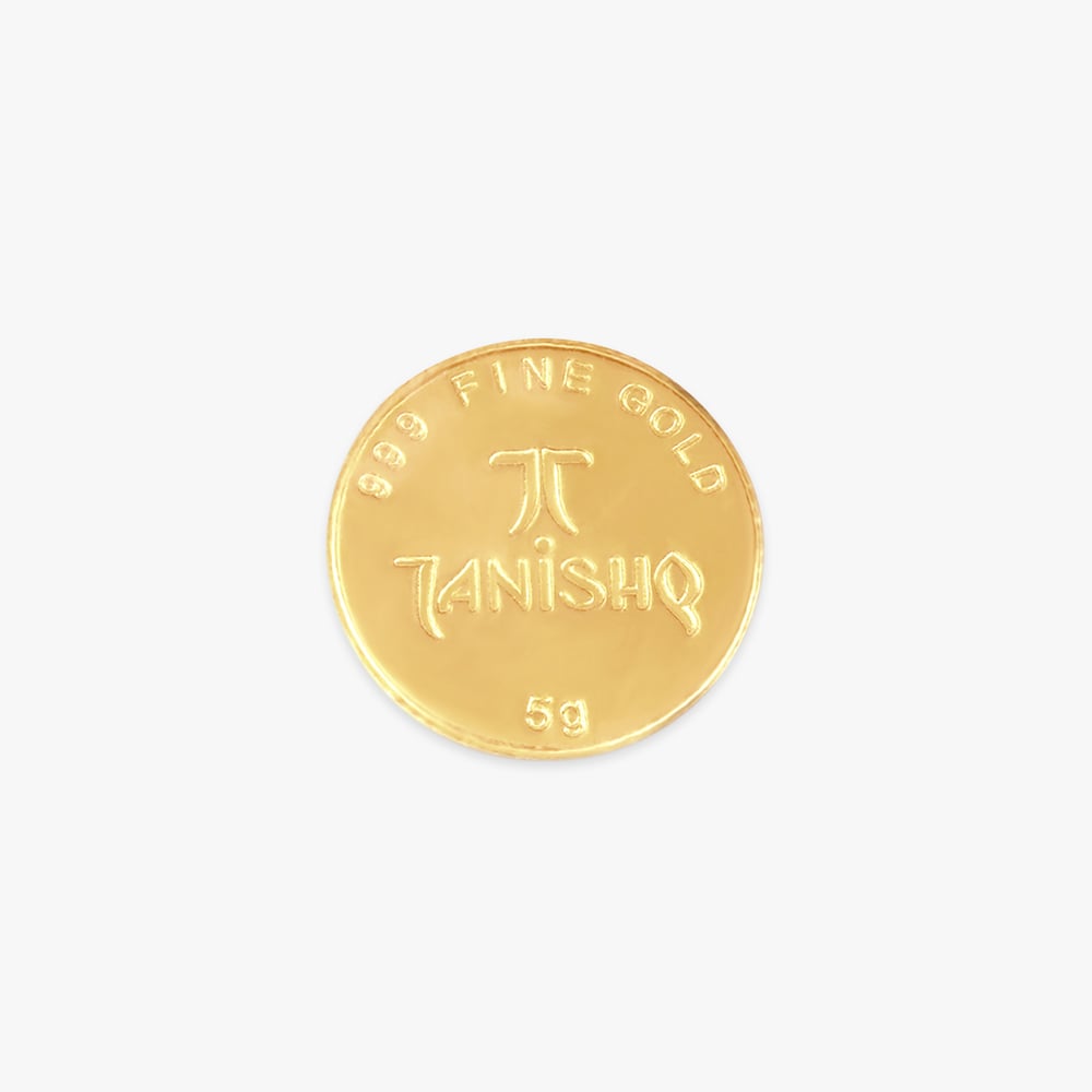 5 gram 24 Karat Gold Coin with Ganesha Motif,,hi-res image number null