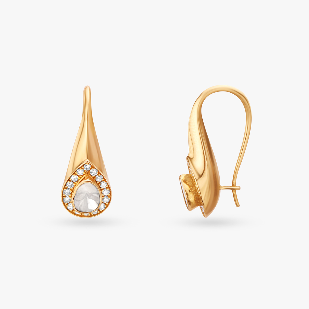 Enchanting Polki Diamond Hoop Earrings,,hi-res image number null