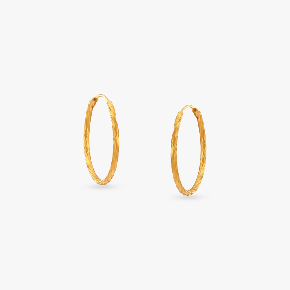 

Fluid Twist Gold Hoop Earrings