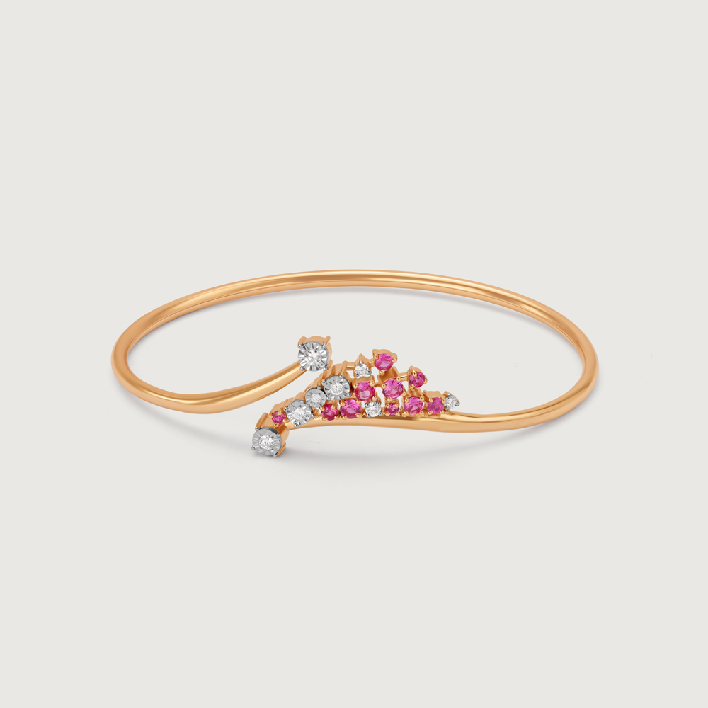 Nebula's Twilight Pink Sapphire 14KT Bangle,,hi-res image number null