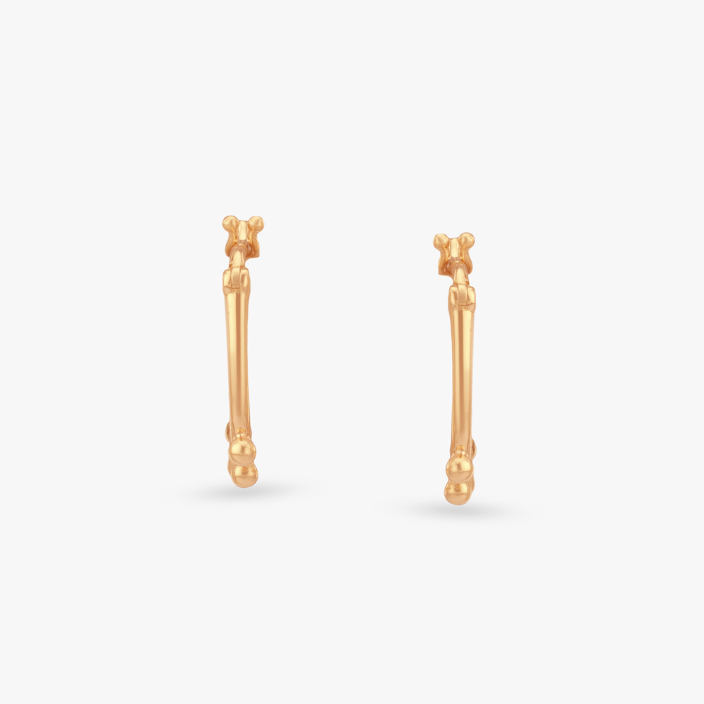 Dewdrop Arc Gold Hoop Earrings,,hi-res image number null