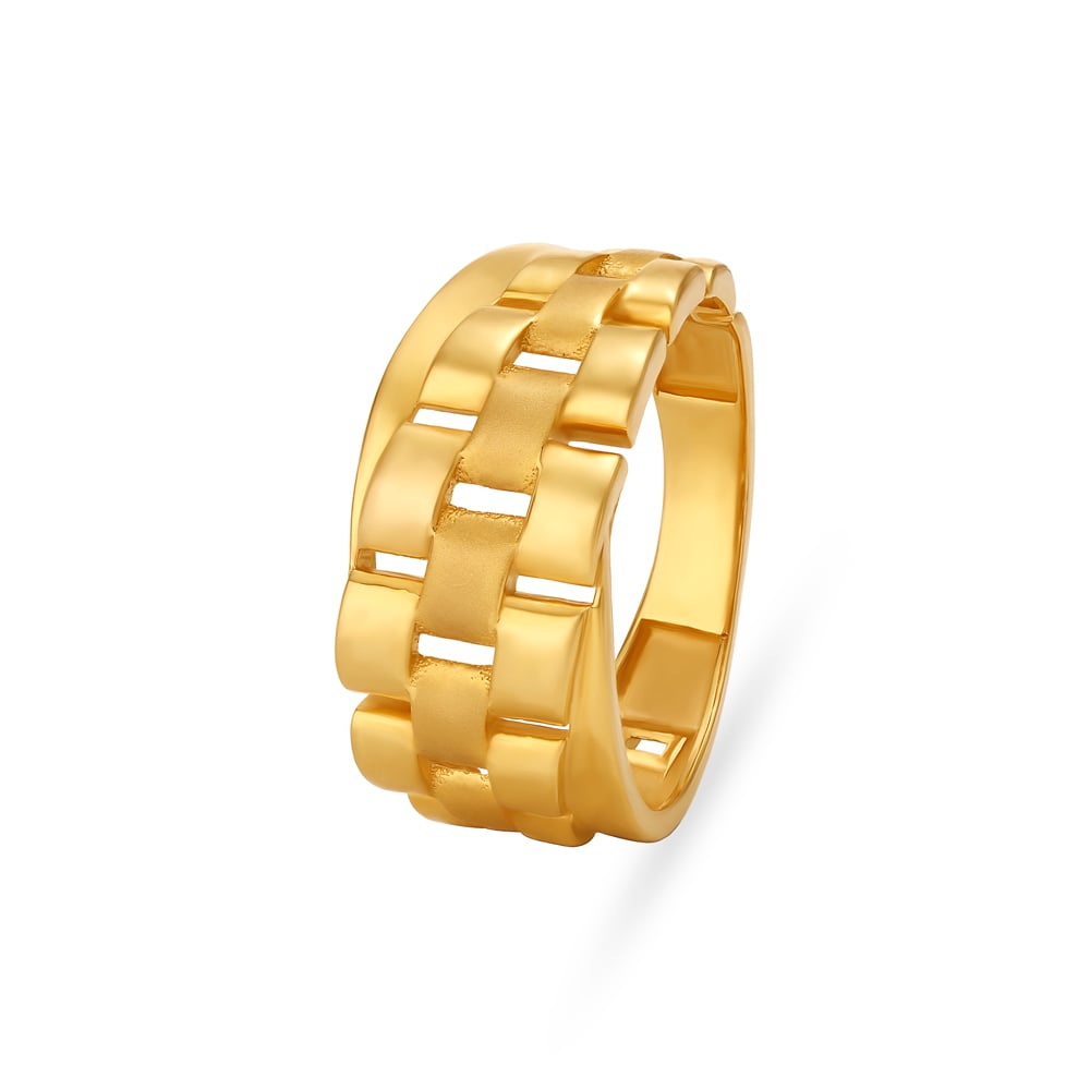 

Suave Bracelet Pattern Gold Finger Ring For Men
