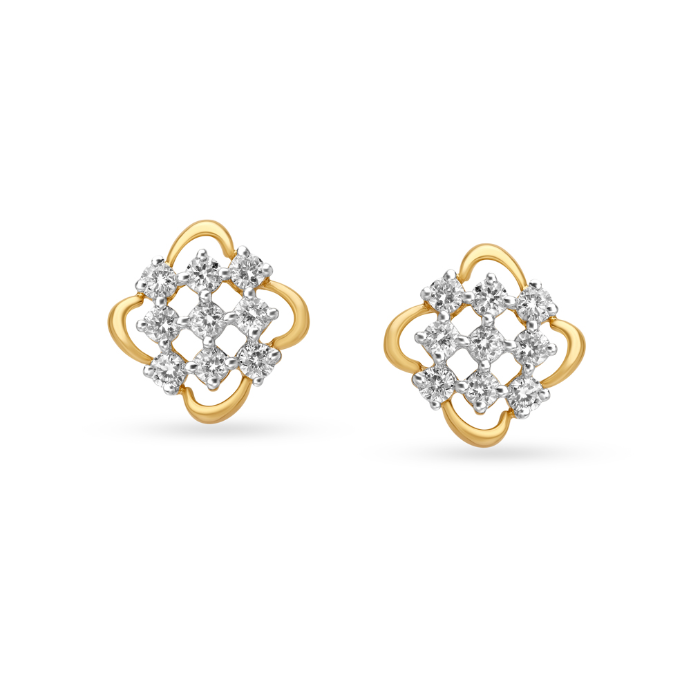 Lattice Glow Diamond Stud Earrings,,hi-res image number null