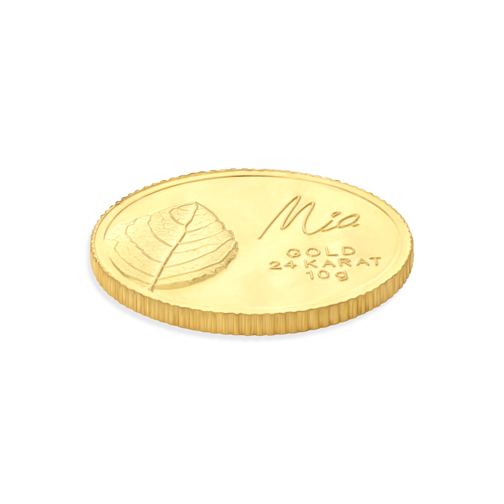 10 GM 24 Karat Tulsi Leaf Gold Coin,,hi-res image number null