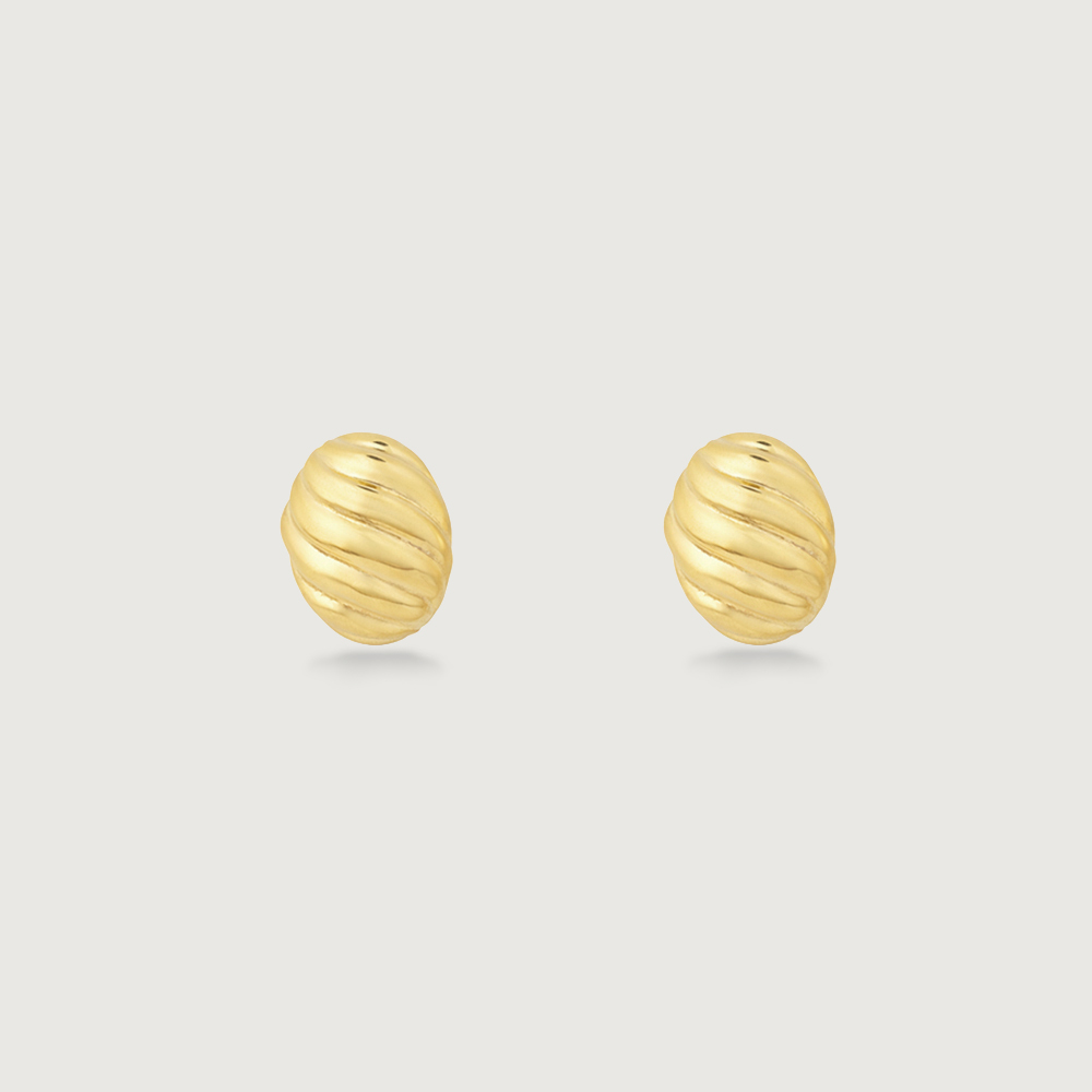 Twisted Dome Gold Stud Earrings,,hi-res image number null