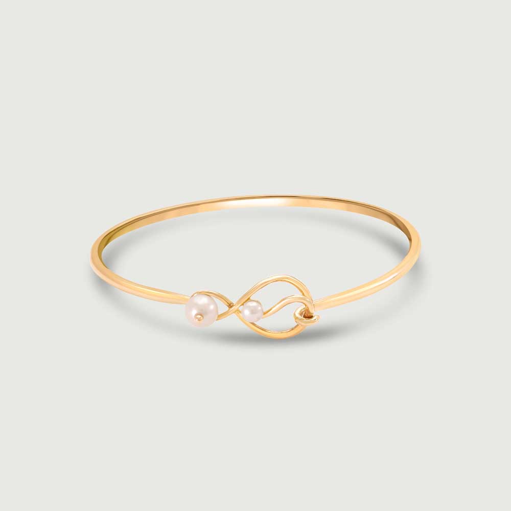 Poised Knot Pearl Bangle,,hi-res image number null