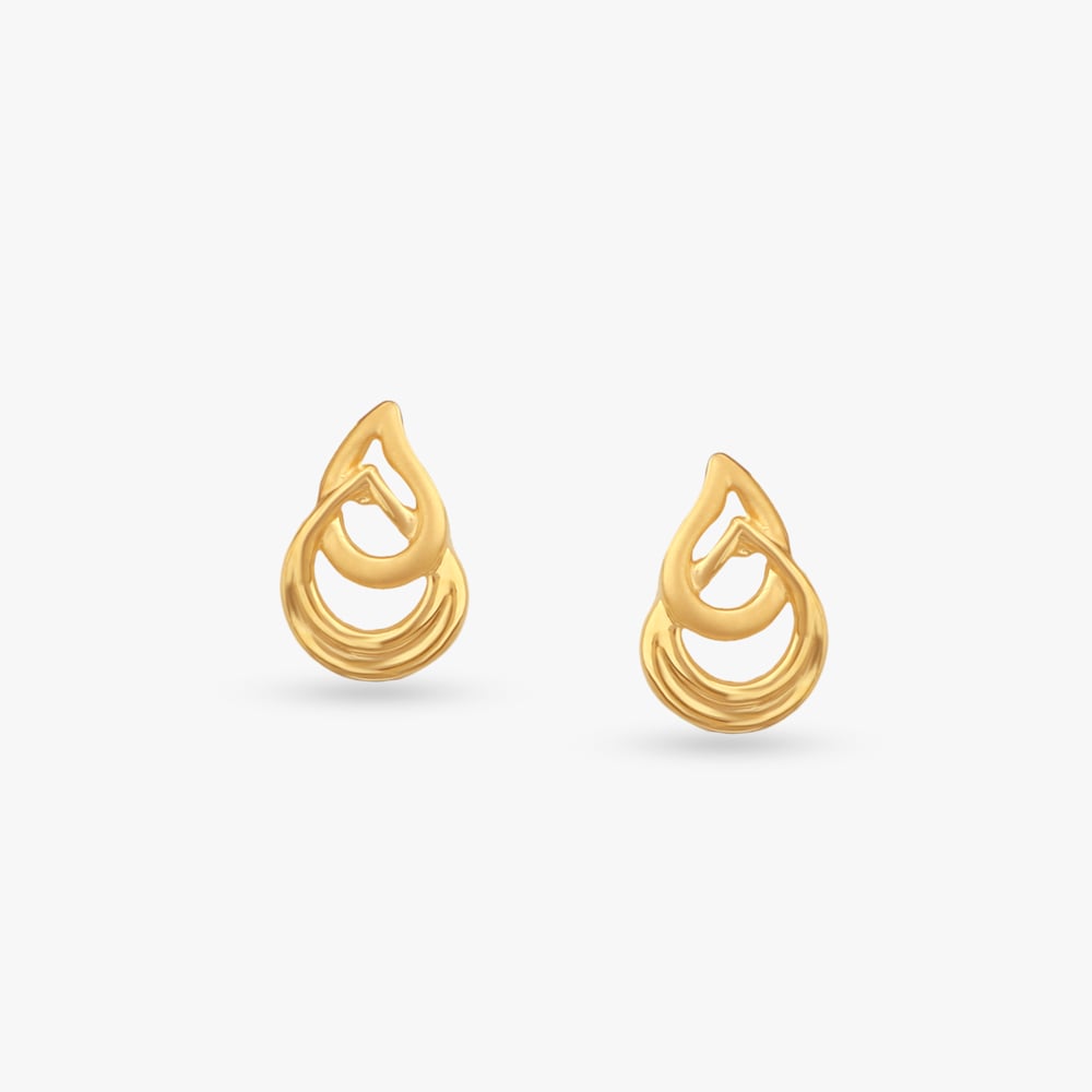

Tiny Ripple Gold Stud Earrings for Kids
