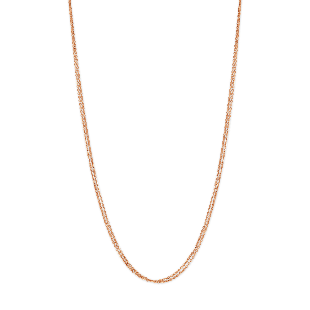 18KT Rose Gold Classy Dual Chain For Modish Perfection