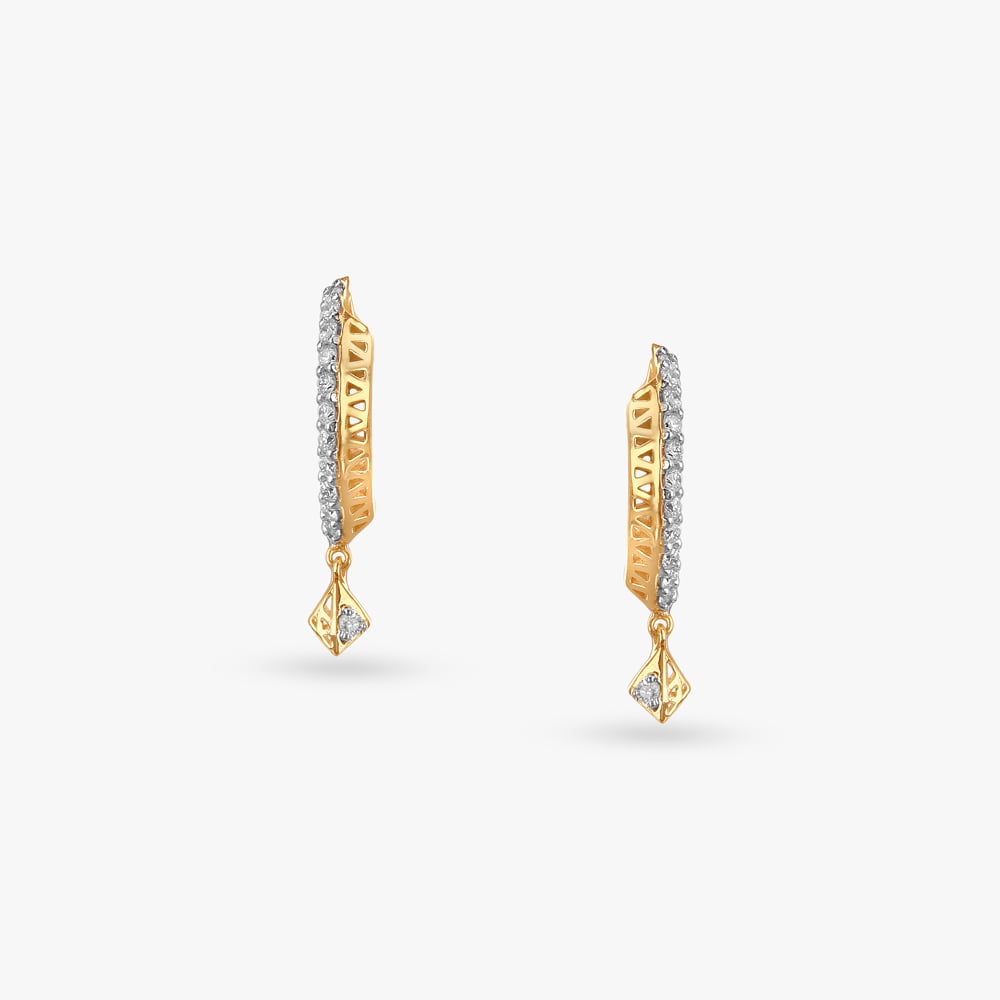 Modern Arch Diamond Hoop Earrings,,hi-res image number null