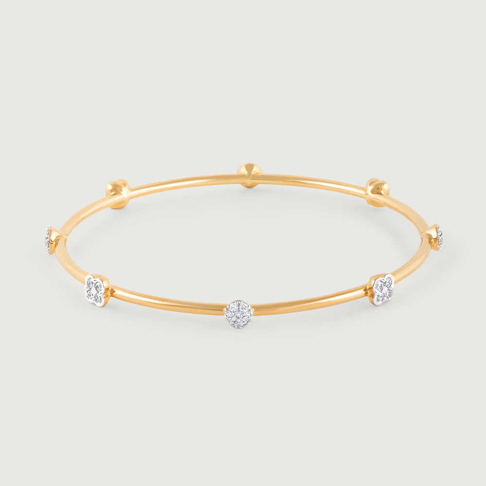 Timeless Shine Gold & Diamond Bangle,,hi-res image number null