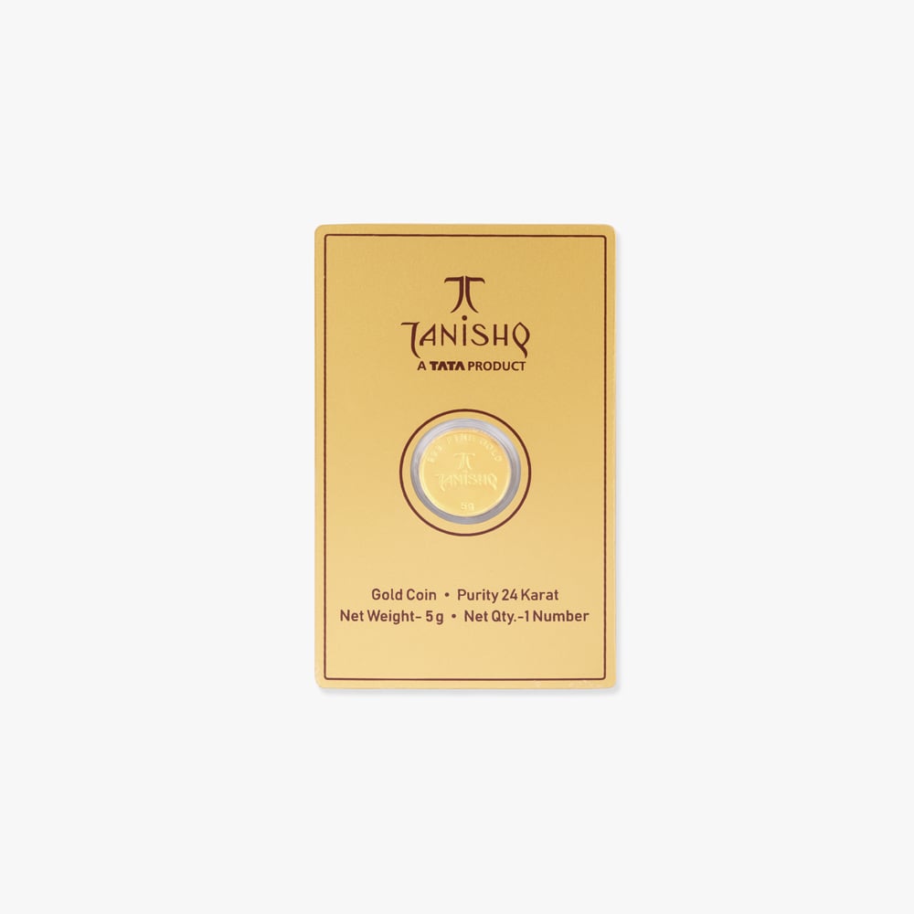 5 gram 24 Karat Gold Coin with Ganesha Motif,,hi-res image number null