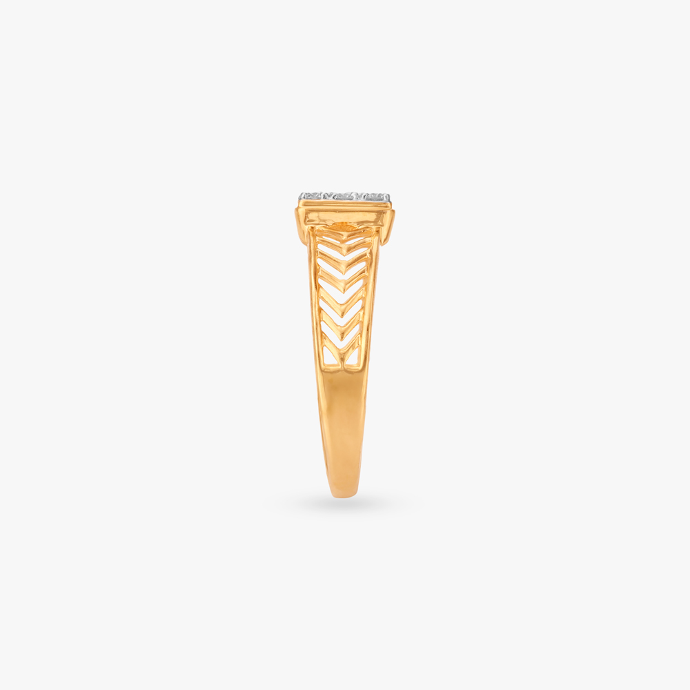Sleek Lattice Diamond Finger Ring for Men,,hi-res image number null