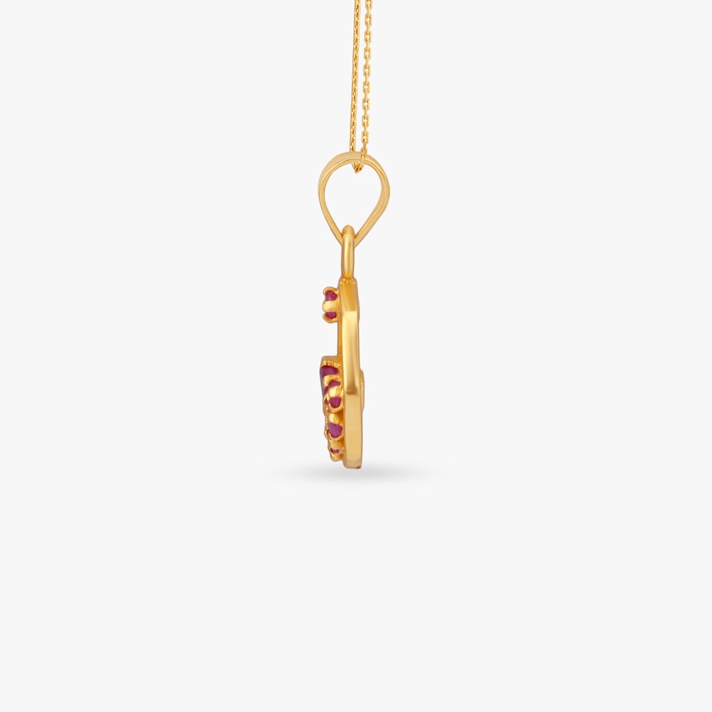 Scarlet Petal Gold Pendant,,hi-res image number null