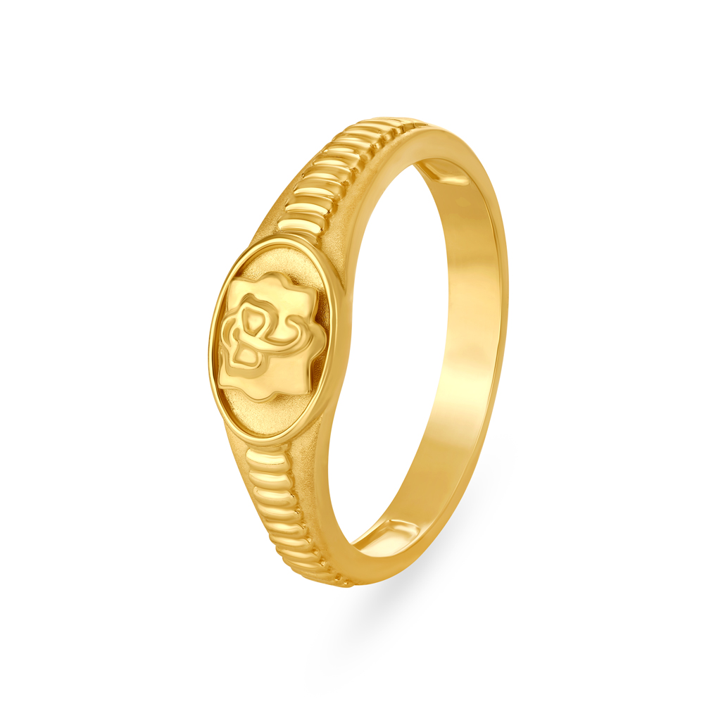 Manufacturer of 22kt gold plain casting lord ganesha gents ring | Jewelxy -  102861