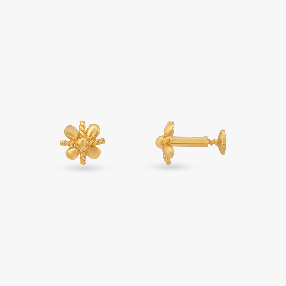 Little Bloom Gold Stud Earrings,,hi-res image number null