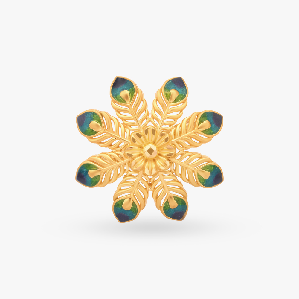 Peacock Plumes Cocktail Finger Ring,,hi-res image number null