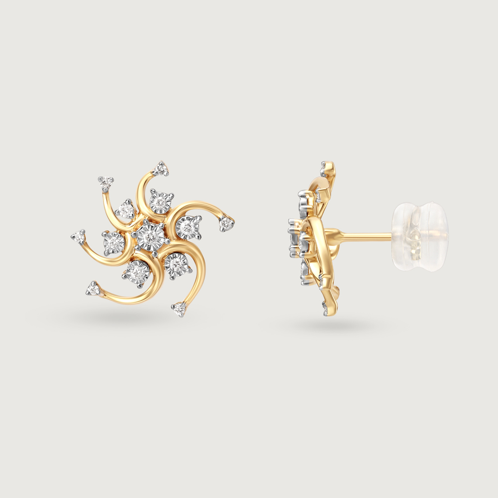 Star struck Nakshatra Whimsy 14KT Diamond Stud Earrings,,hi-res image number null