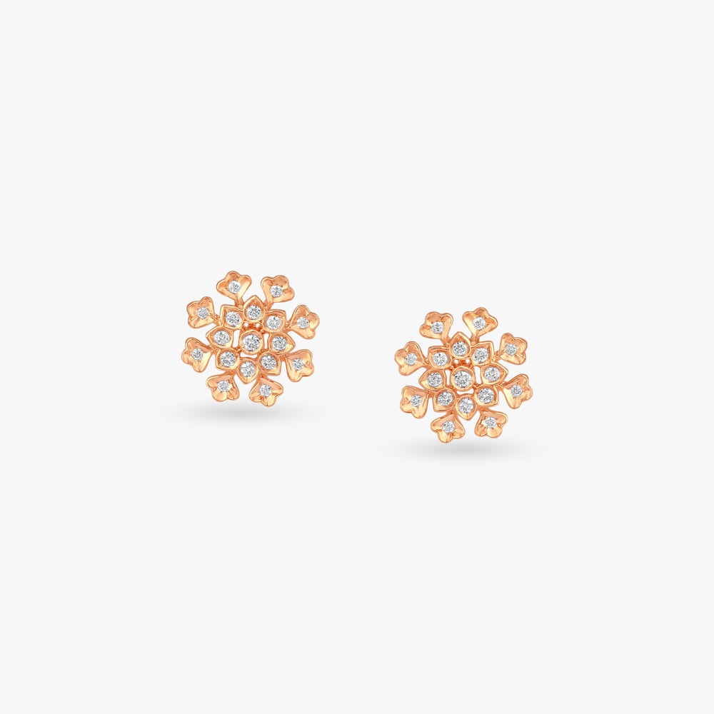 Starry Rosette Diamond Stud Earrings,,hi-res image number null