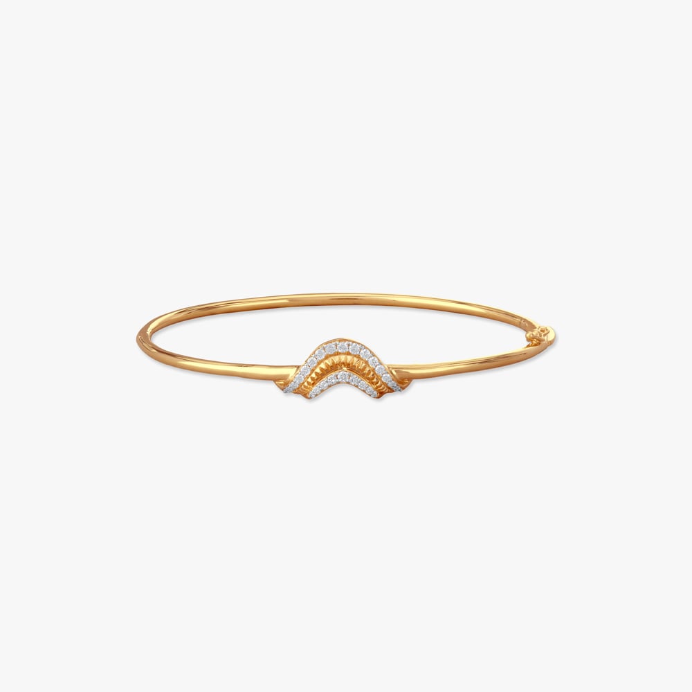 

Wave Crest Diamond Bangle