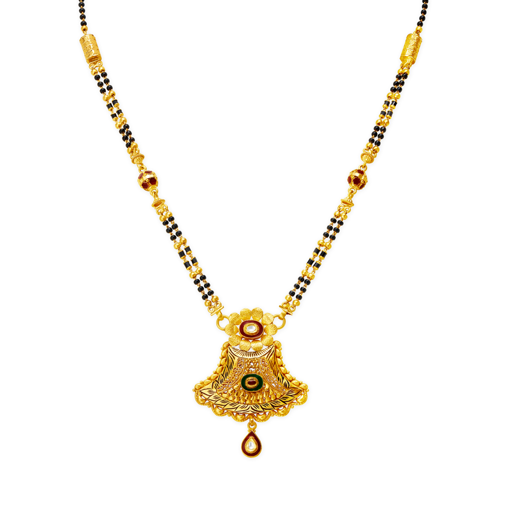 Floral Traditional Gold Mangalsutra,,hi-res image number null