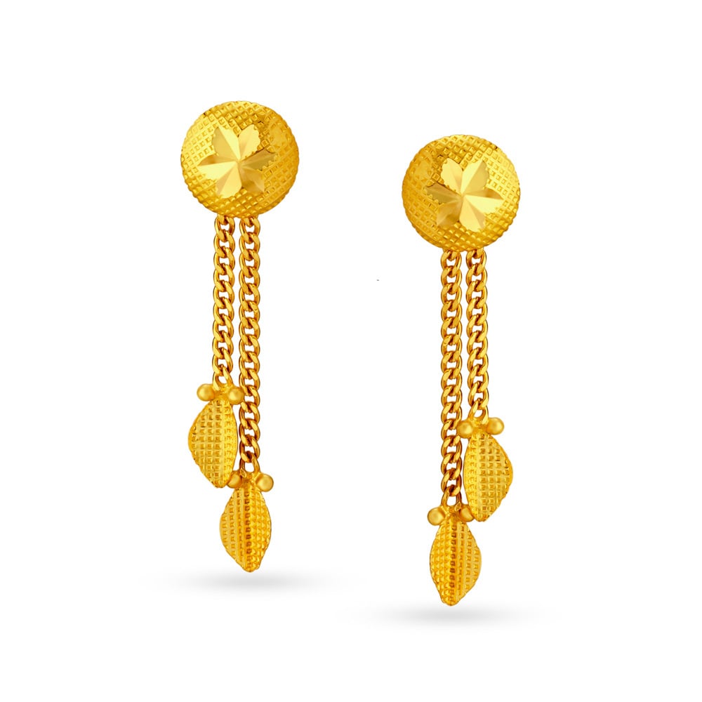 Gold Earrings tops design for ladies-sgquangbinhtourist.com.vn