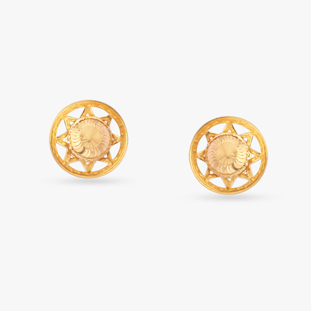 Sunlit Gold Stud Earrings,,hi-res image number null