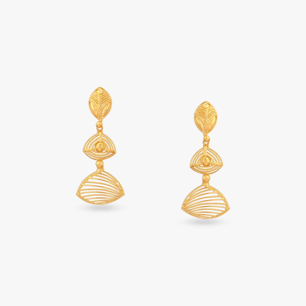 

Fan Cascade Gold Drop Earrings