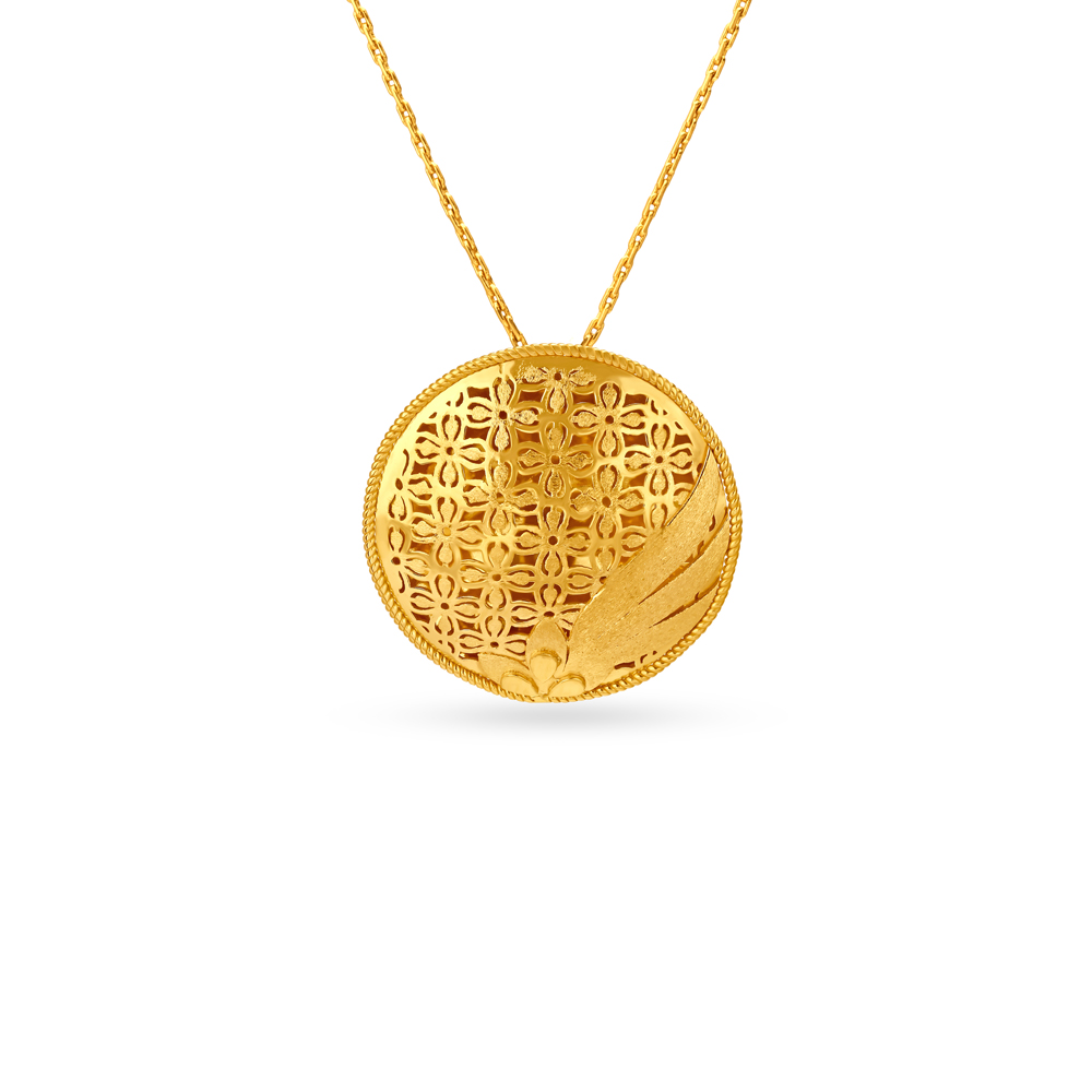 Glamourous Gold Pendant and Earrings Set,,hi-res image number null