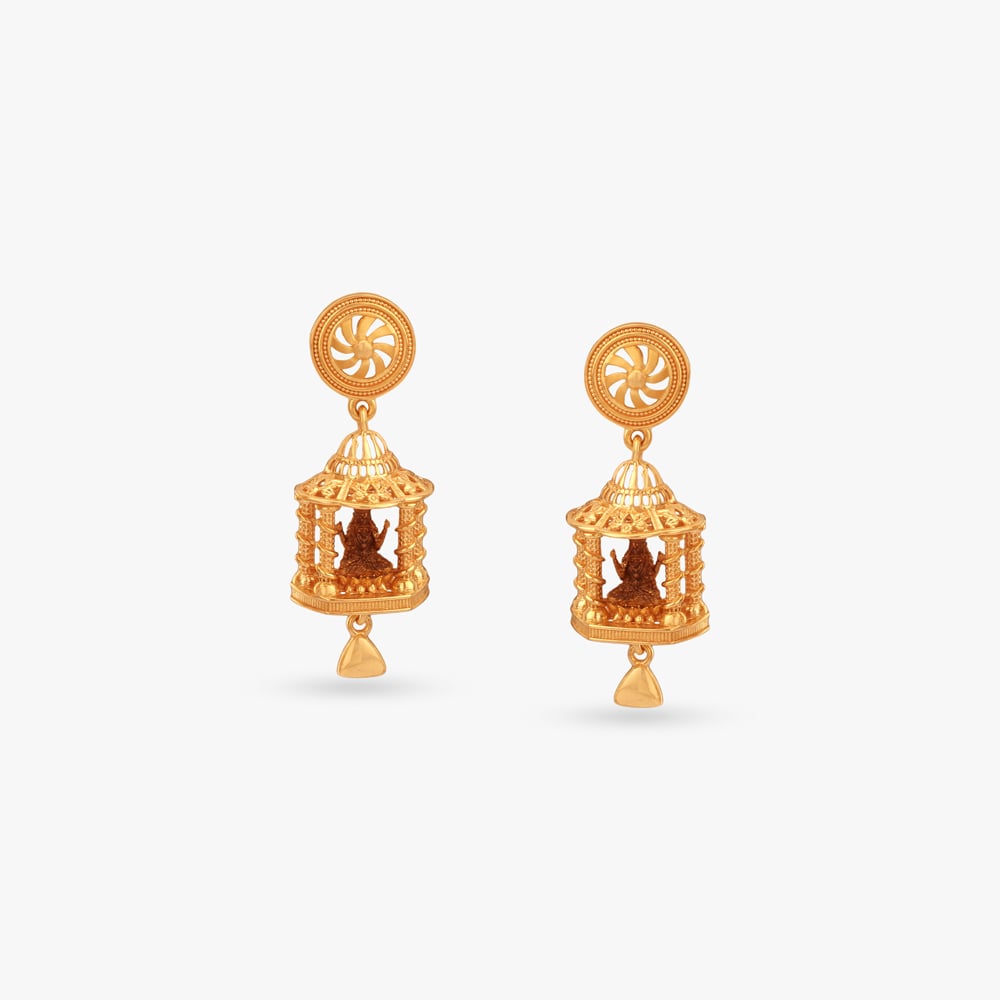Temple Shrine Jhumka Earrings,,hi-res image number null