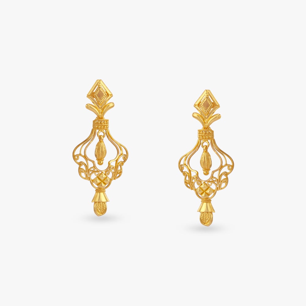

Vintage Filigree Gold Drop Earrings