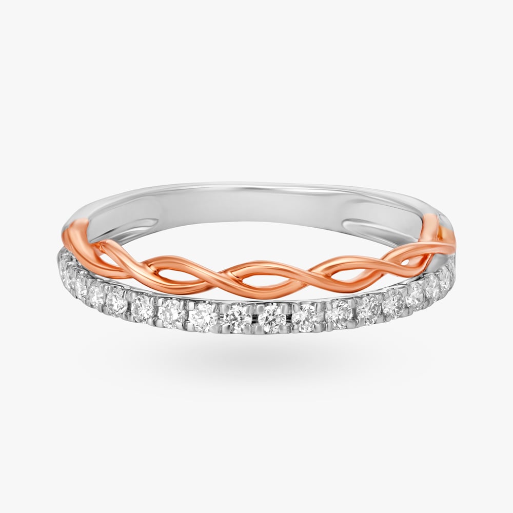 Chic Dual Tone Diamond Ring,,hi-res image number null