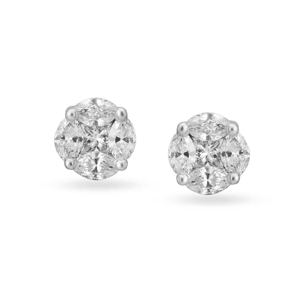 Glamorous Solitaire Diamond Stud Earrings in Rose Gold,,hi-res image number null