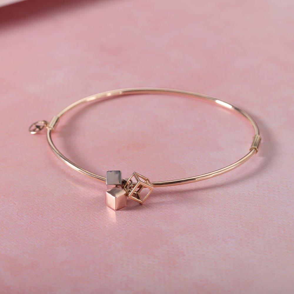 14KT Yellow-White-Rose Gold Bangle,,hi-res image number null