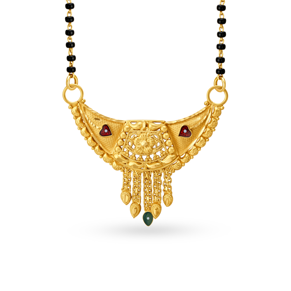 Radiant Traditional Meenakari Mangalsutra Pendant,,hi-res image number null
