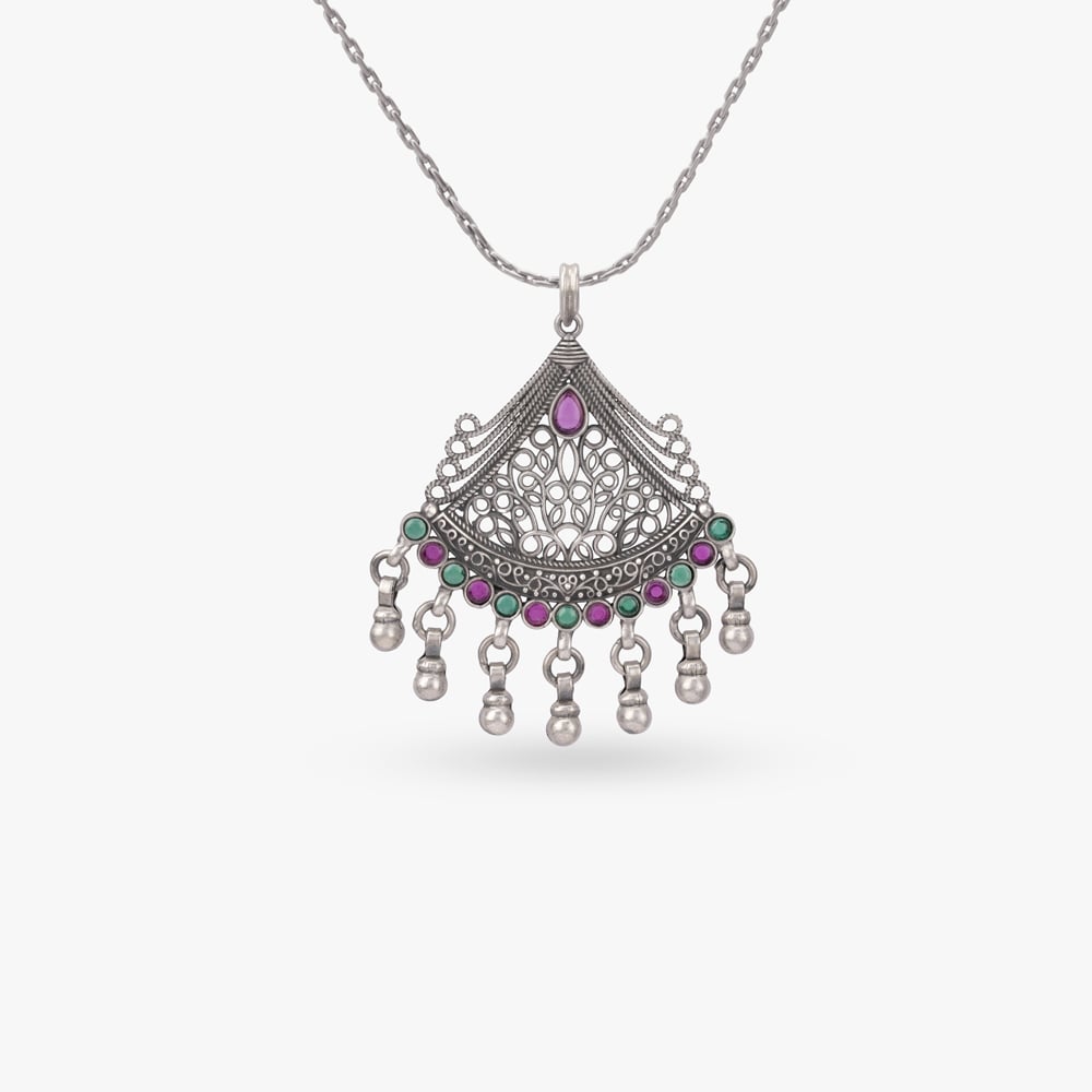 Tribal Tinkle Silver Pendant,,hi-res image number null