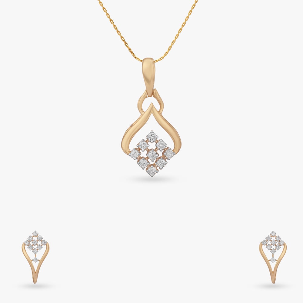 Eternal Curve Diamond Pendant and Earrings Set,,hi-res image number null