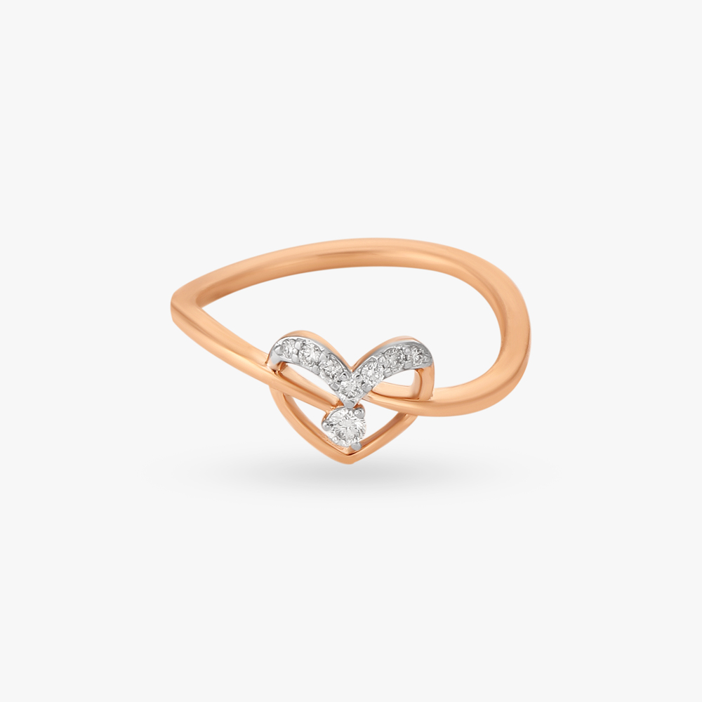 Sparkling Heart Diamond Finger Ring,,hi-res image number null