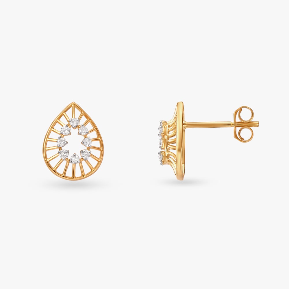 Geometric Harmony Diamond Stud Earrings,,hi-res image number null