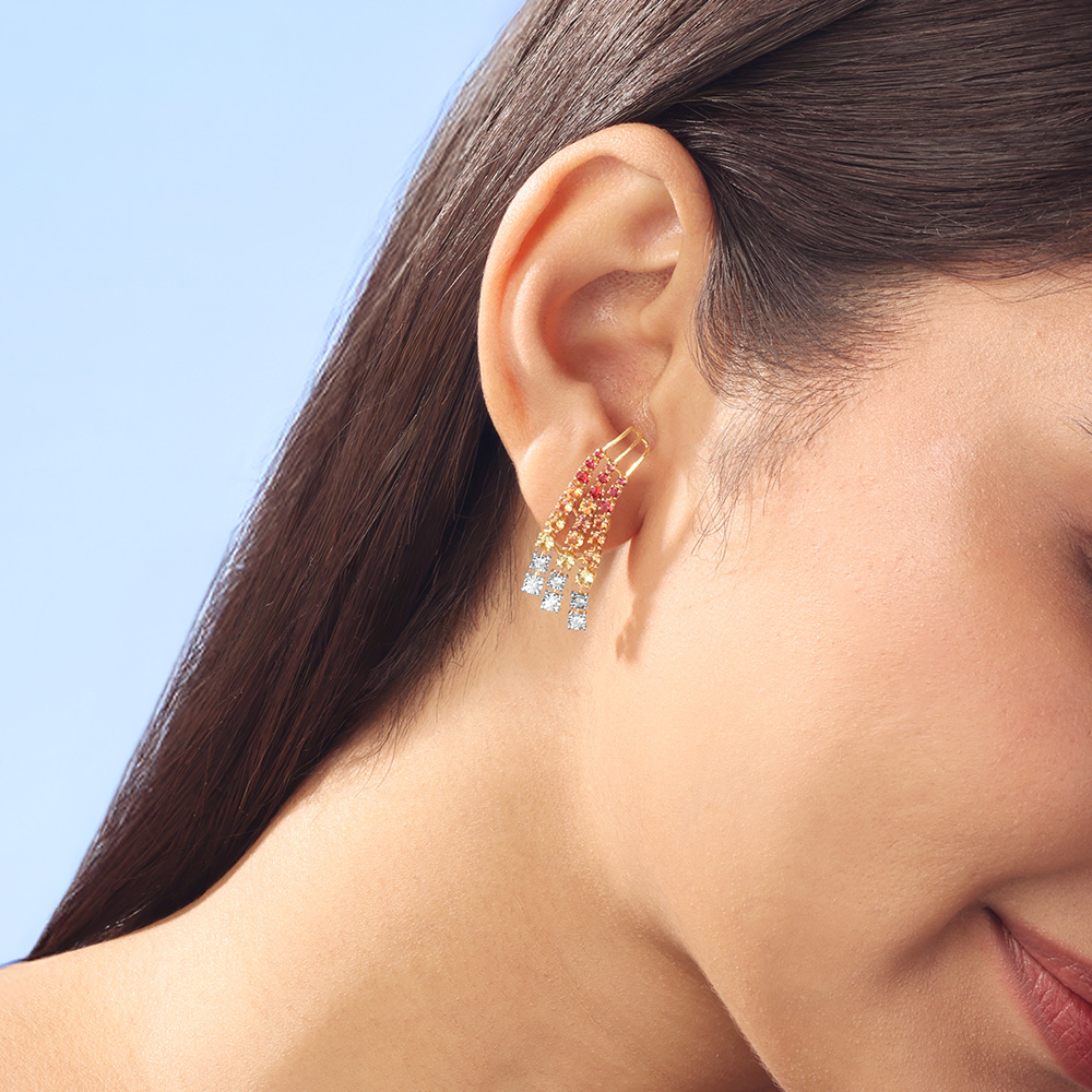 Sunlit Facet Diamond Stud Earrings,,hi-res image number null