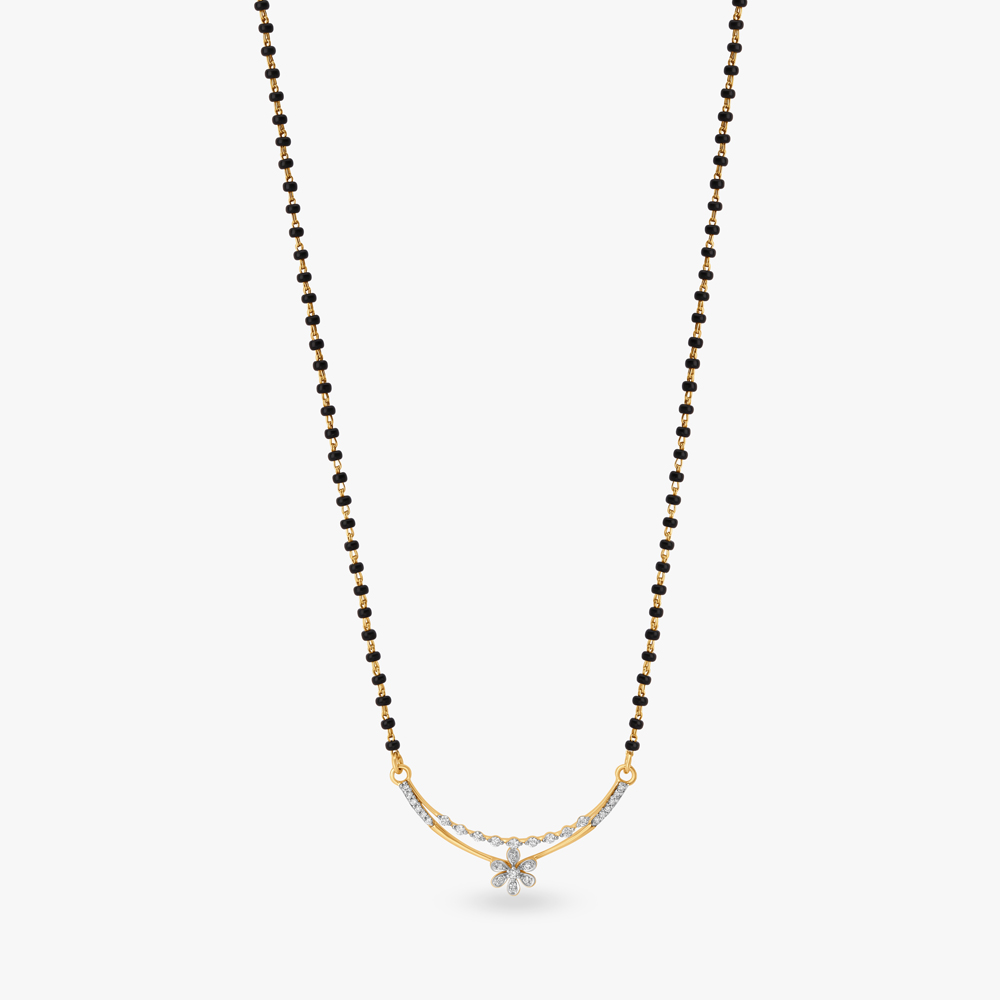 Charming Floral Diamond Mangalsutra,,hi-res image number null