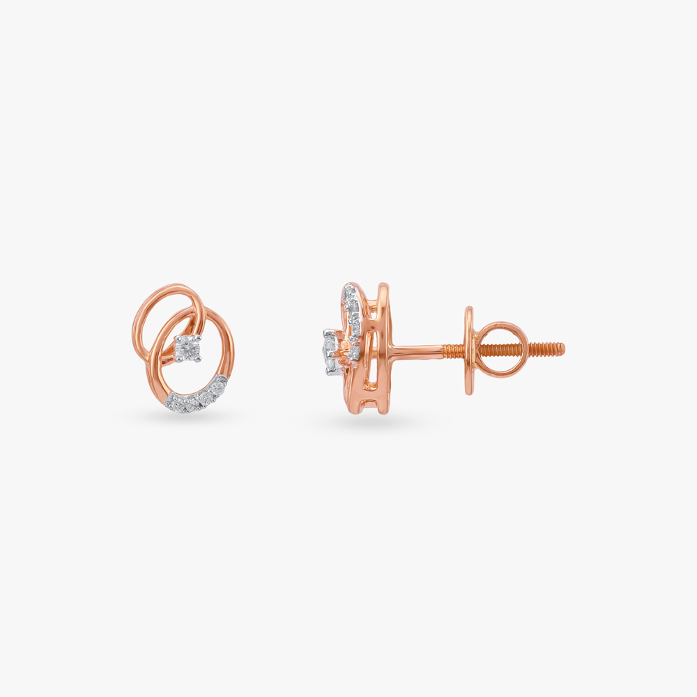 Loop Knot Diamond Stud Earrings,,hi-res image number null