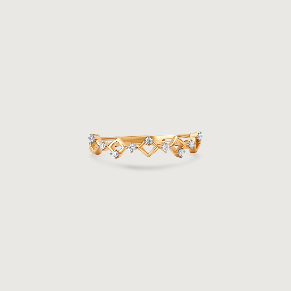 Sparkle Twist Gold & Diamond Finger Ring,,hi-res image number null