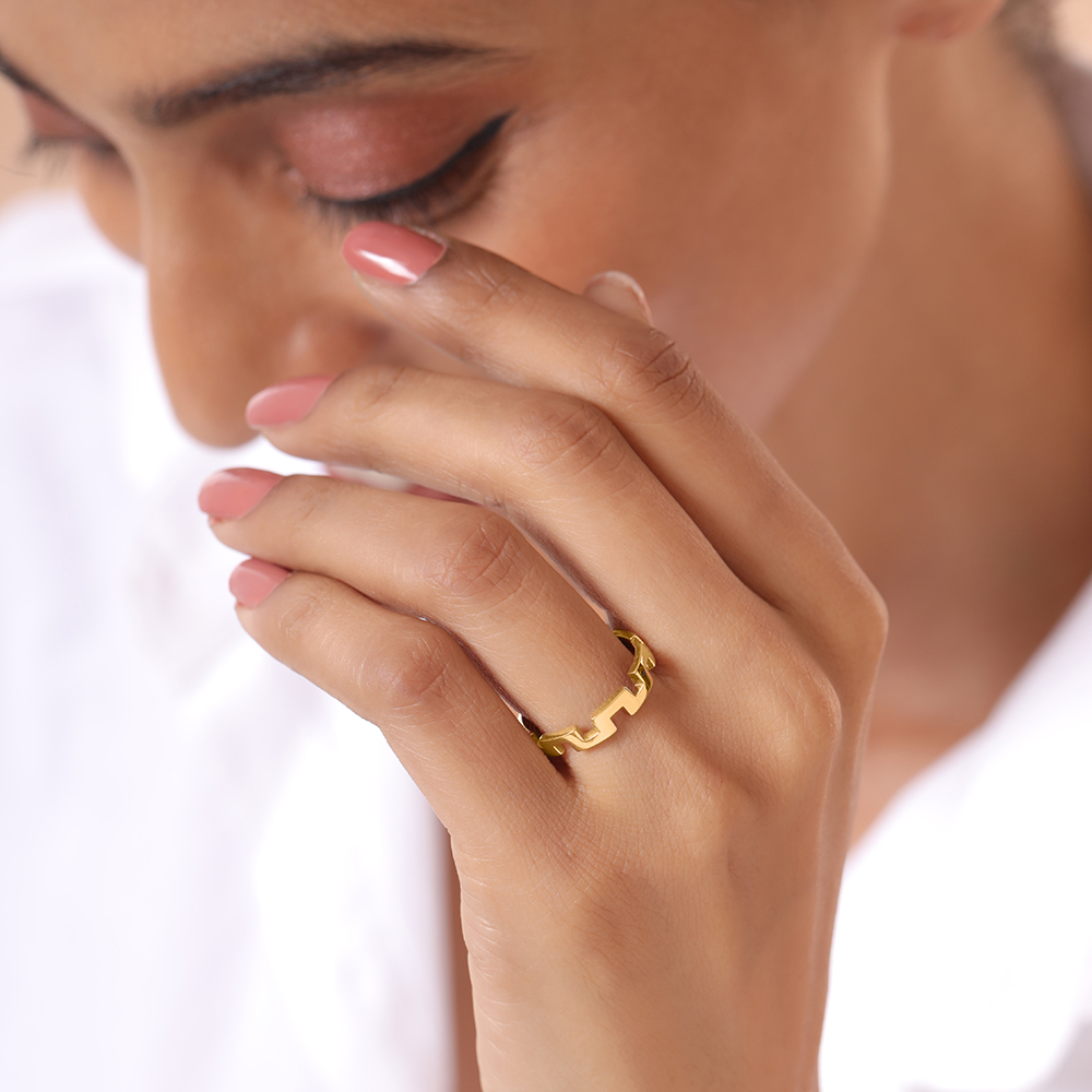 Architectural Allure 18KT Gold Finger Ring,,hi-res image number null