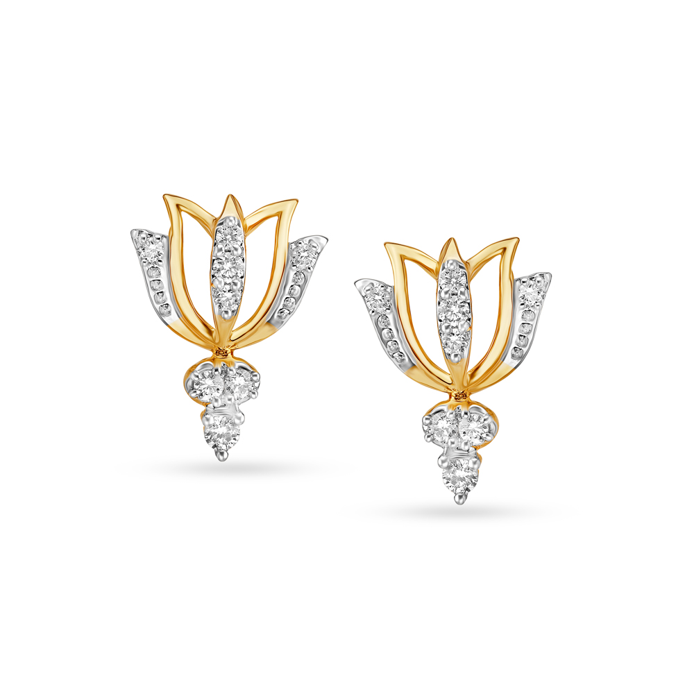 Tanishq 18KT Diamond V Studs Earring