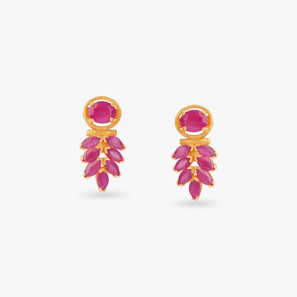 Radiant Cascade Ruby Stud Earrings,,hi-res image number null